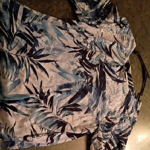 Blue and White Patterned Women's Top